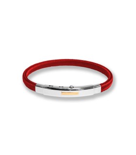 Pulsera BORSARI Regata | Placa en Acero y Oro Rosa 18k