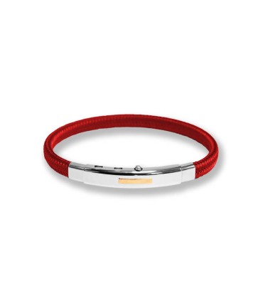 Pulsera BORSARI Regata | Placa en Acero y Oro Rosa 18k