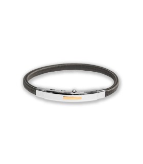 Pulsera BORSARI Regata | Placa en Acero y Oro Rosa 18k