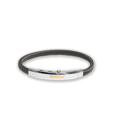 Pulsera BORSARI Regata | Placa en Acero y Oro Rosa 18k