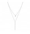 Collar Doble de Oro Blanco con Diamantes