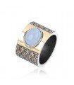 Anillo Beret Calcedonia Azul | SUNFIELD